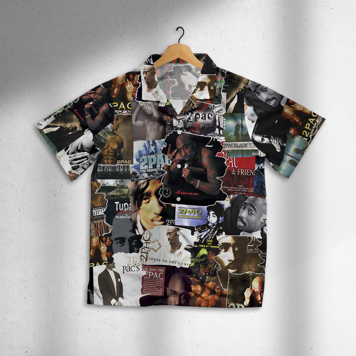 Tupac Albums Covers Collage Unisex Hawaiian Shirt