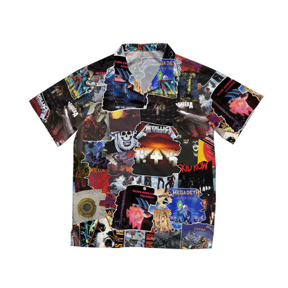 Classic Metal Rock Bands Albums Covers Collage Unisex Hawaiian Shirt