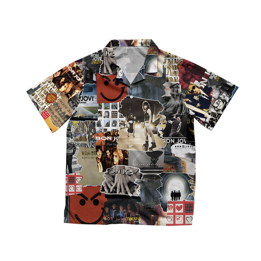 Bon Jovi Albums Covers Collage Unisex Hawaiian Shirt