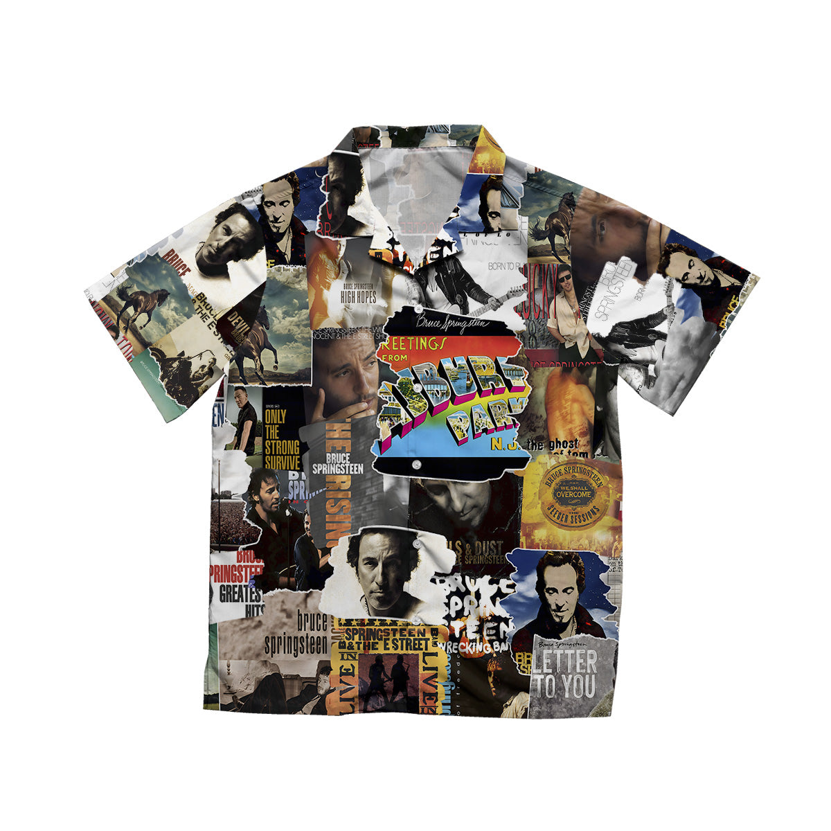 Bruce Springsteen Albums Covers Collage Unisex Hawaiian Shirt