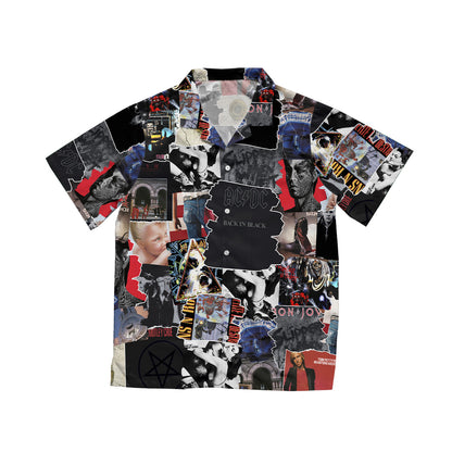 80s Rock Albums Covers Collage Unisex Hawaiian Shirt