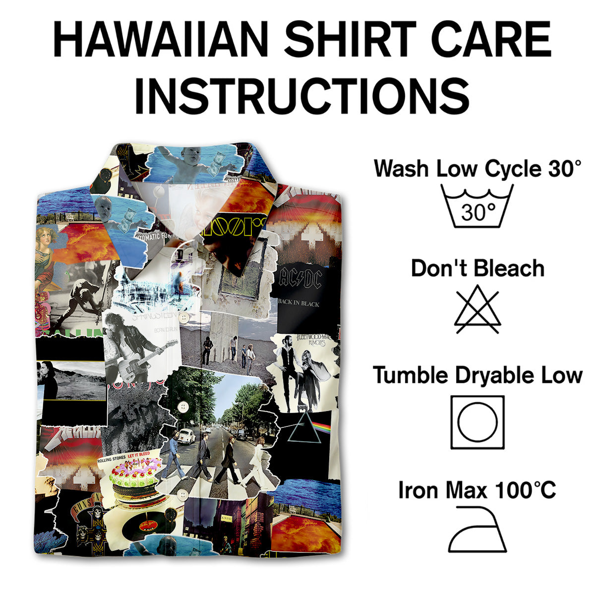 Essential Rock Albums Covers Collage Unisex Hawaiian Shirt
