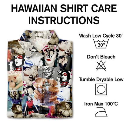 Madonna Albums Covers Collage Unisex Hawaiian Shirt