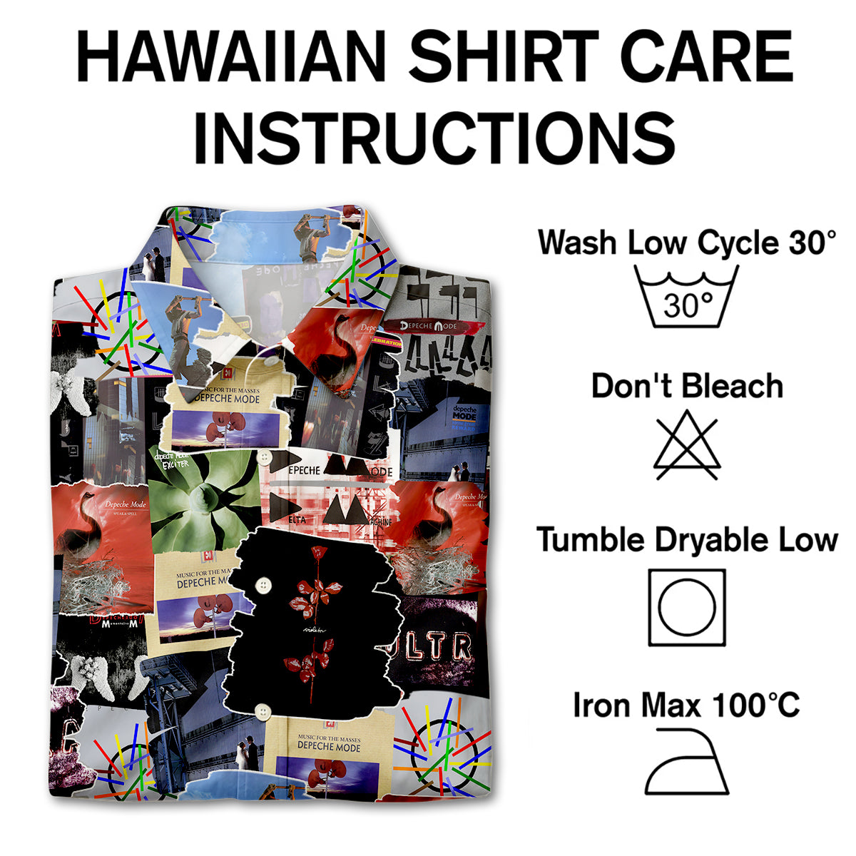 Depeche Mode Albums Covers Collage Unisex Hawaiian Shirt