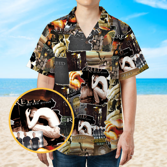 Creed Albums Covers Collage Unisex Hawaiian Shirt