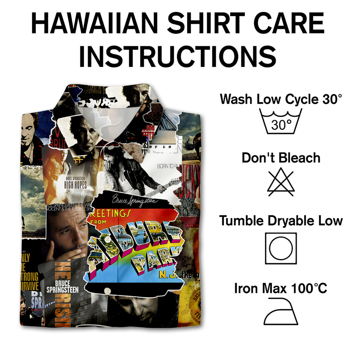 Bruce Springsteen Albums Covers Collage Unisex Hawaiian Shirt
