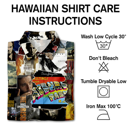 Bruce Springsteen Albums Covers Collage Unisex Hawaiian Shirt