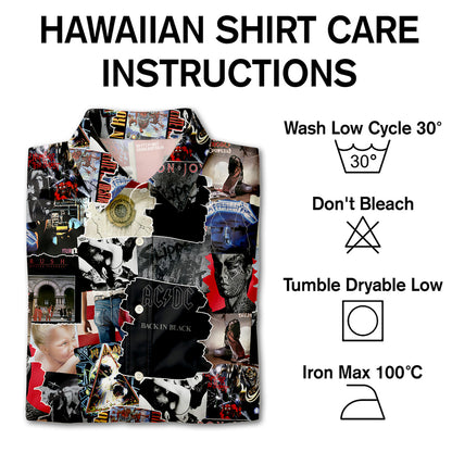 80s Rock Albums Covers Collage Unisex Hawaiian Shirt