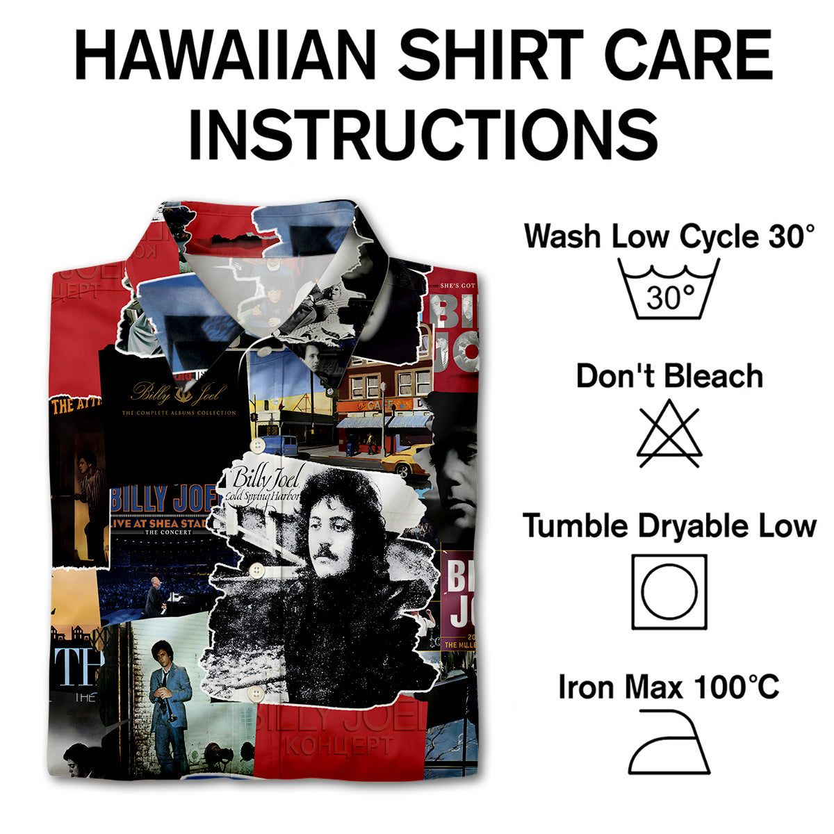 Billy Joel Albums Covers Collage Unisex Hawaiian Shirt