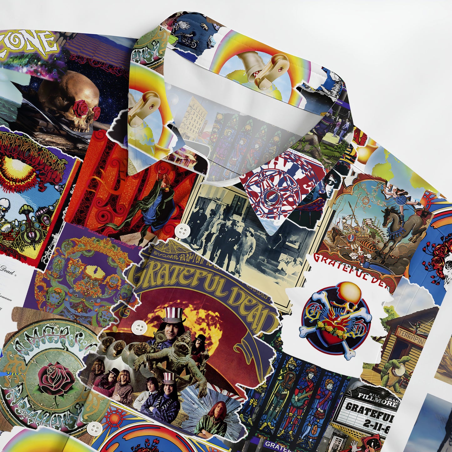 Grateful Dead Albums Covers Collage Unisex Hawaiian Shirt