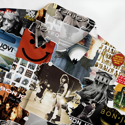 Bon Jovi Albums Covers Collage Unisex Hawaiian Shirt