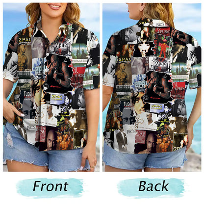 Tupac Albums Covers Collage Unisex Hawaiian Shirt