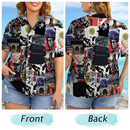 80s Rock Albums Covers Collage Unisex Hawaiian Shirt