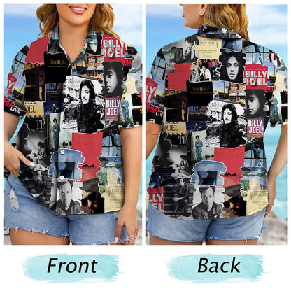 Billy Joel Albums Covers Collage Unisex Hawaiian Shirt