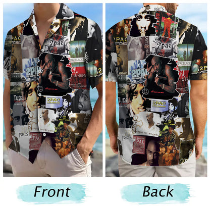 Tupac Albums Covers Collage Unisex Hawaiian Shirt