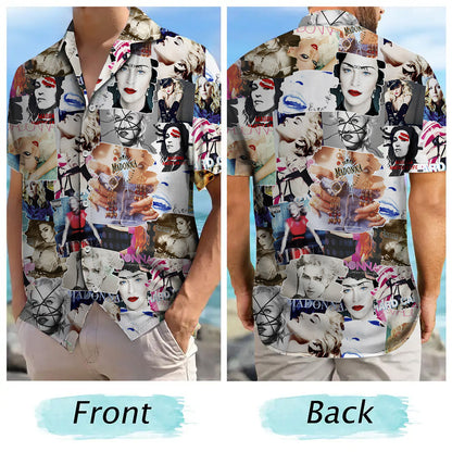 Madonna Albums Covers Collage Unisex Hawaiian Shirt