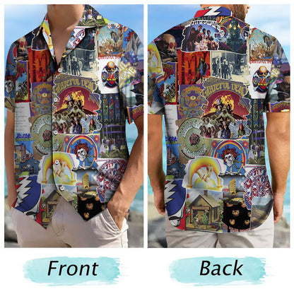 Grateful Dead Albums Covers Collage Unisex Hawaiian Shirt