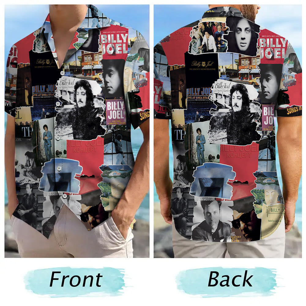 Billy Joel Albums Covers Collage Unisex Hawaiian Shirt