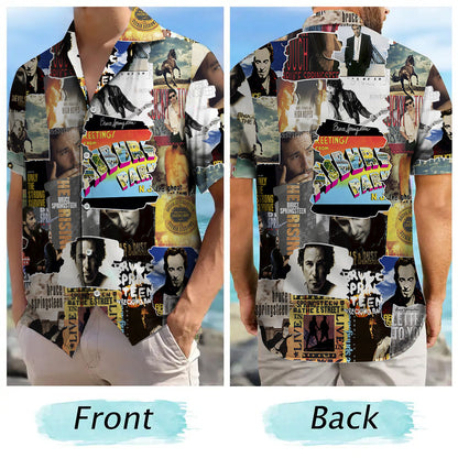 Bruce Springsteen Albums Covers Collage Unisex Hawaiian Shirt
