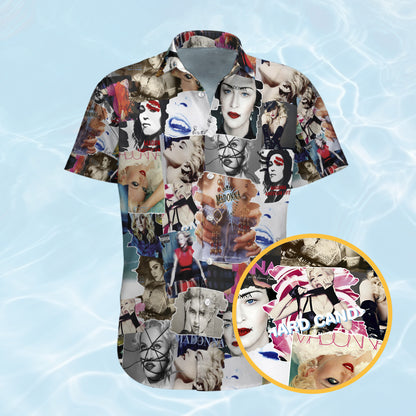 Madonna Albums Covers Collage Unisex Hawaiian Shirt