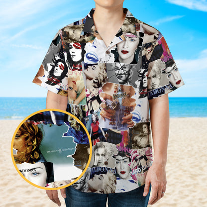 Madonna Albums Covers Collage Unisex Hawaiian Shirt