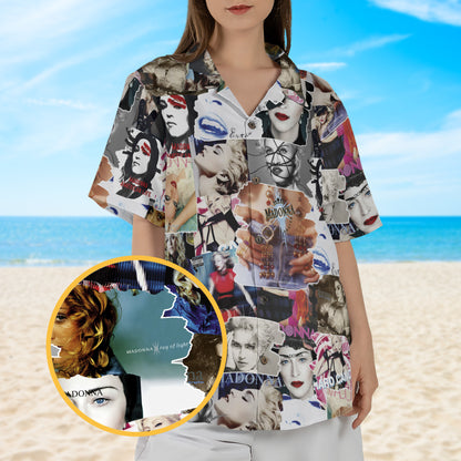 Madonna Albums Covers Collage Unisex Hawaiian Shirt