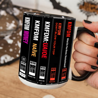 KMFDM Albums Cassette Collection Retro Accent Mug