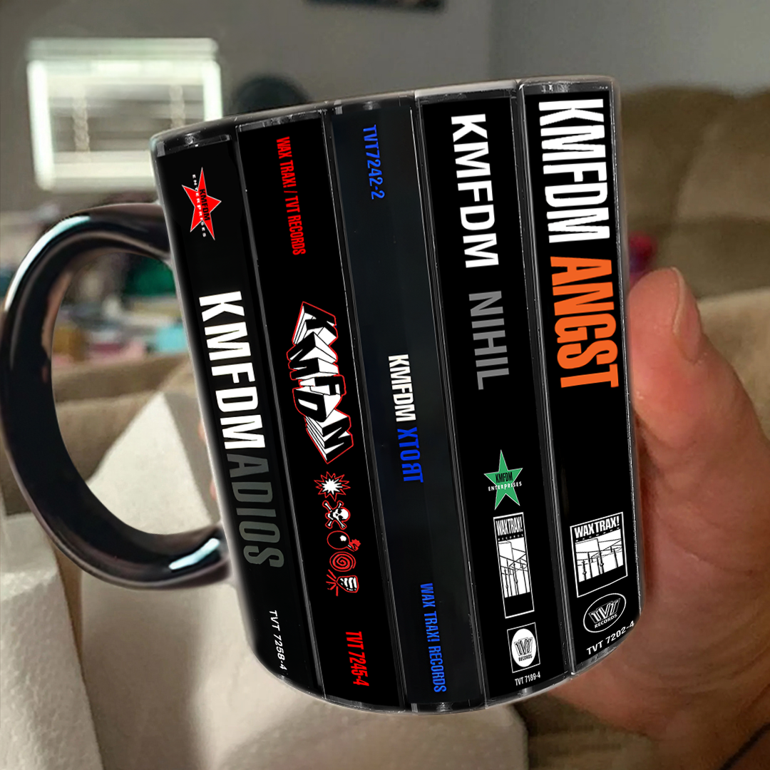 KMFDM Albums Cassette Collection Retro Accent Mug