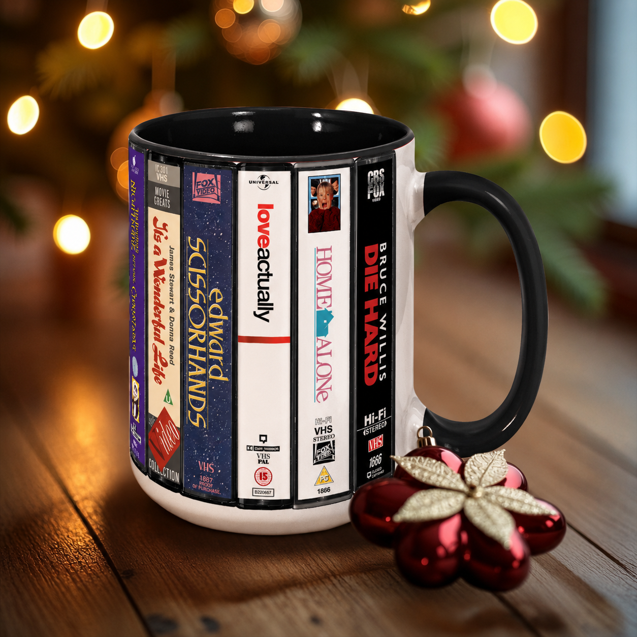 Spirit of the Holiday Season VHS Movies Collection Accent Mug