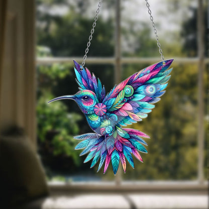 Hummingbird kaleidoscope Acrylic Window Hanging