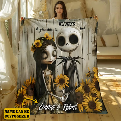 Personalized Couple Halloween Always Stay Humble & Kind Blanket