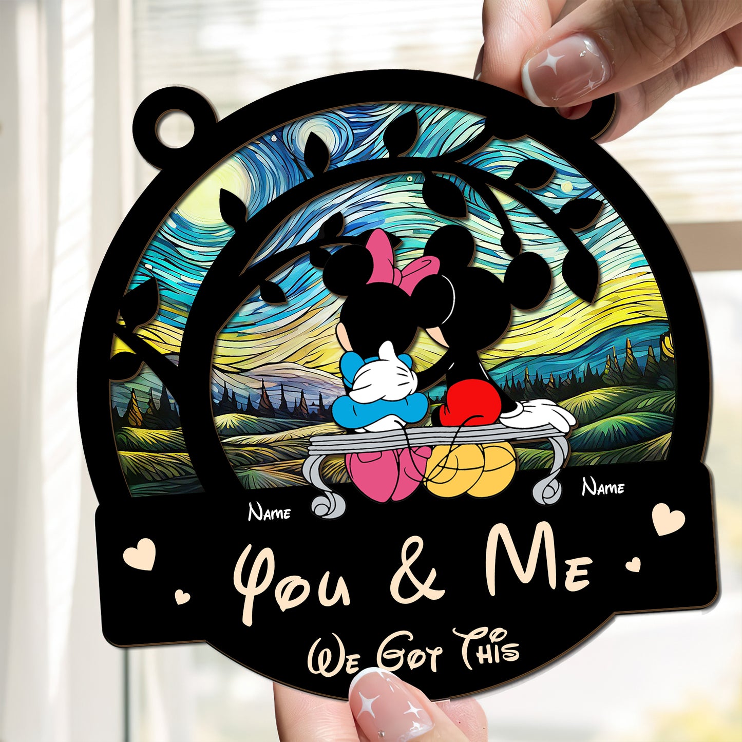 You & Me We Got This Mickey and Minnie 2-Layered Suncatcher