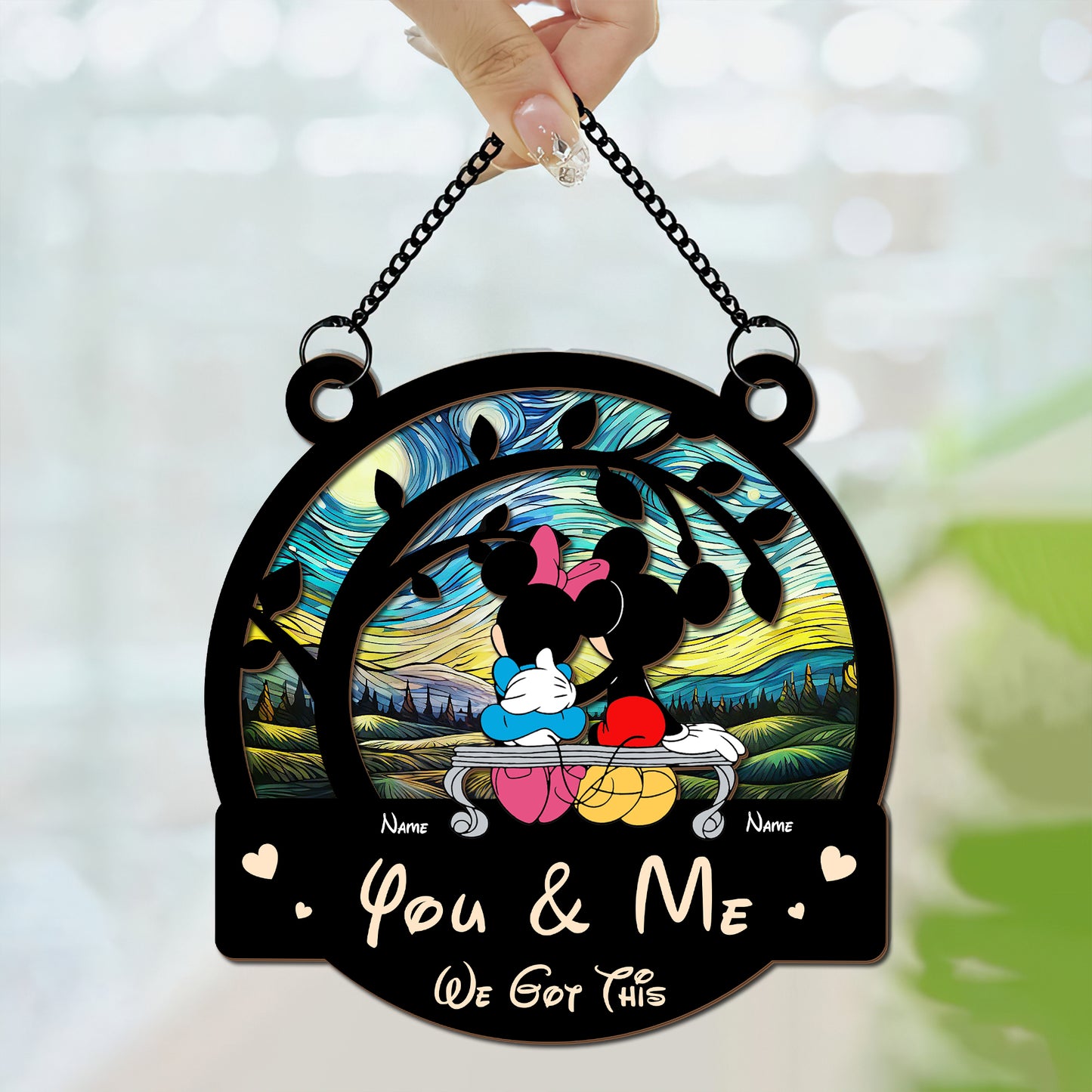 You & Me We Got This Mickey and Minnie 2-Layered Suncatcher