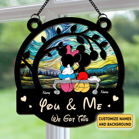 You & Me We Got This Mickey and Minnie 2-Layered Suncatcher