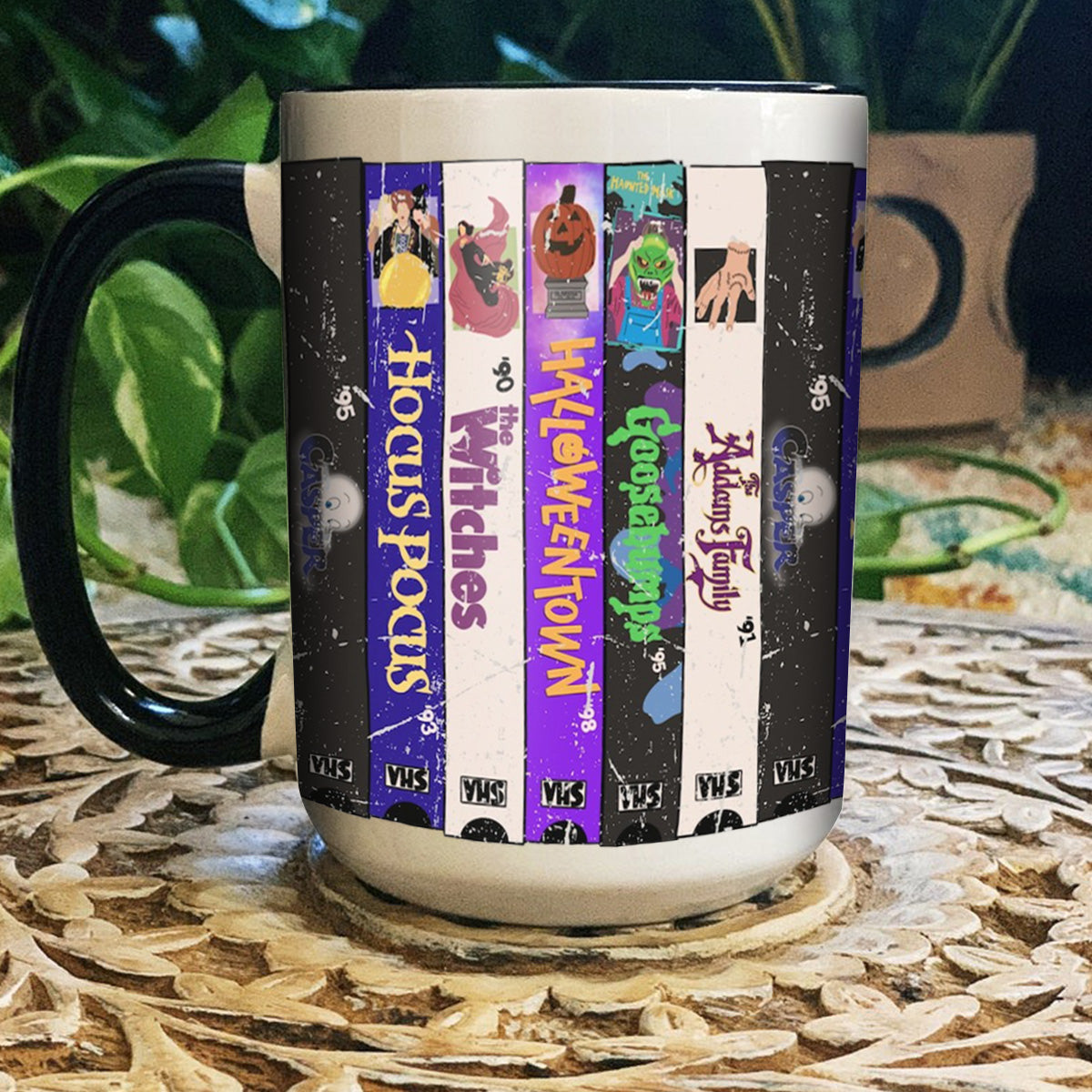 VHS Tape 90s Kids Halloween Movies Nostalgic Accent Mug