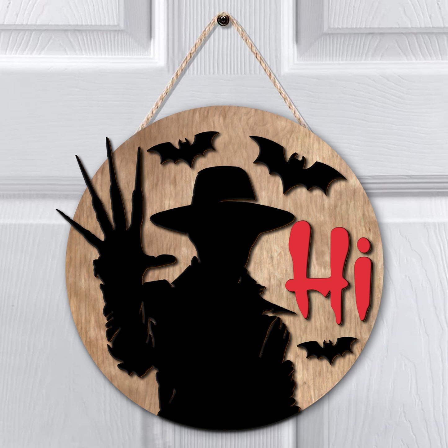 Halloween Welcome Horror Character 2 Layered Door Hanger Sign