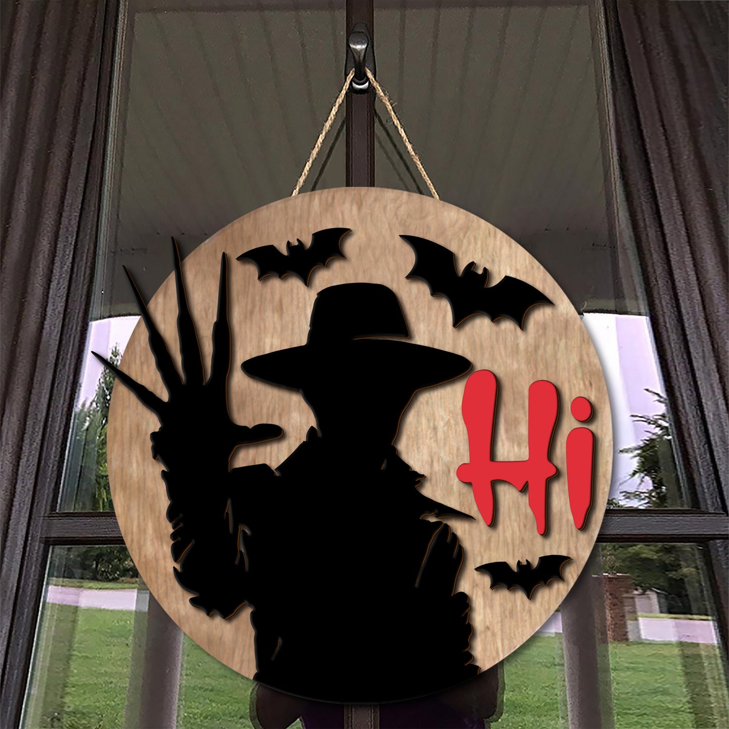 Halloween Welcome Horror Character 2 Layered Door Hanger Sign