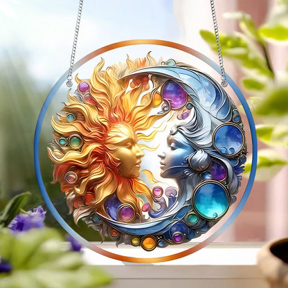 Sun & Moon Acrylic Window Hanging