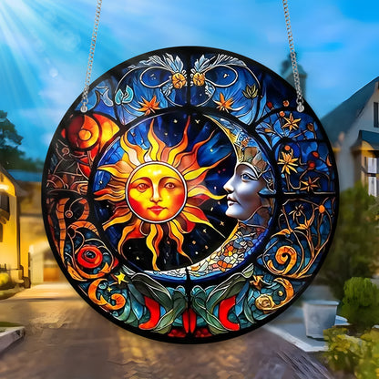 Sun & Moon Nature Acrylic Window Hanging