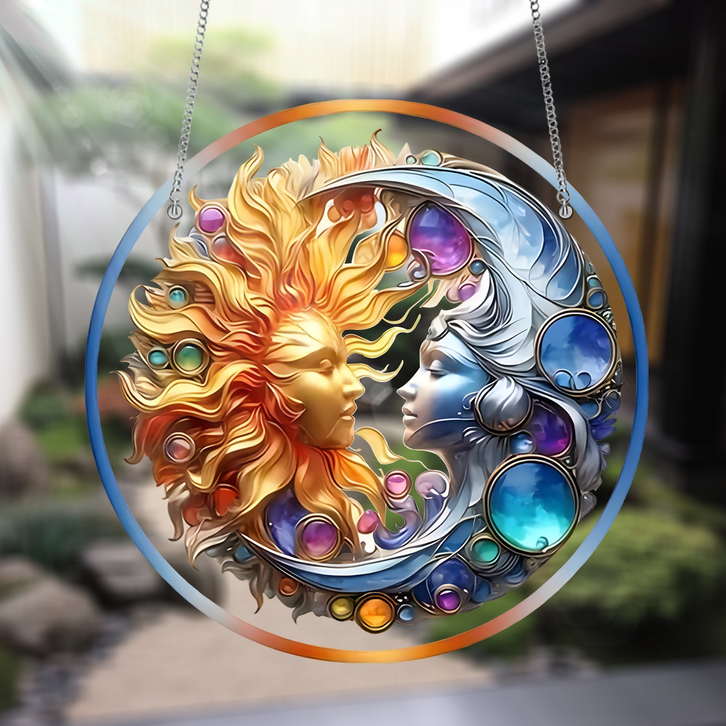 Sun & Moon Acrylic Window Hanging