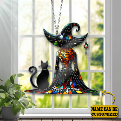 Witch And Cat Acrylic Window Decor