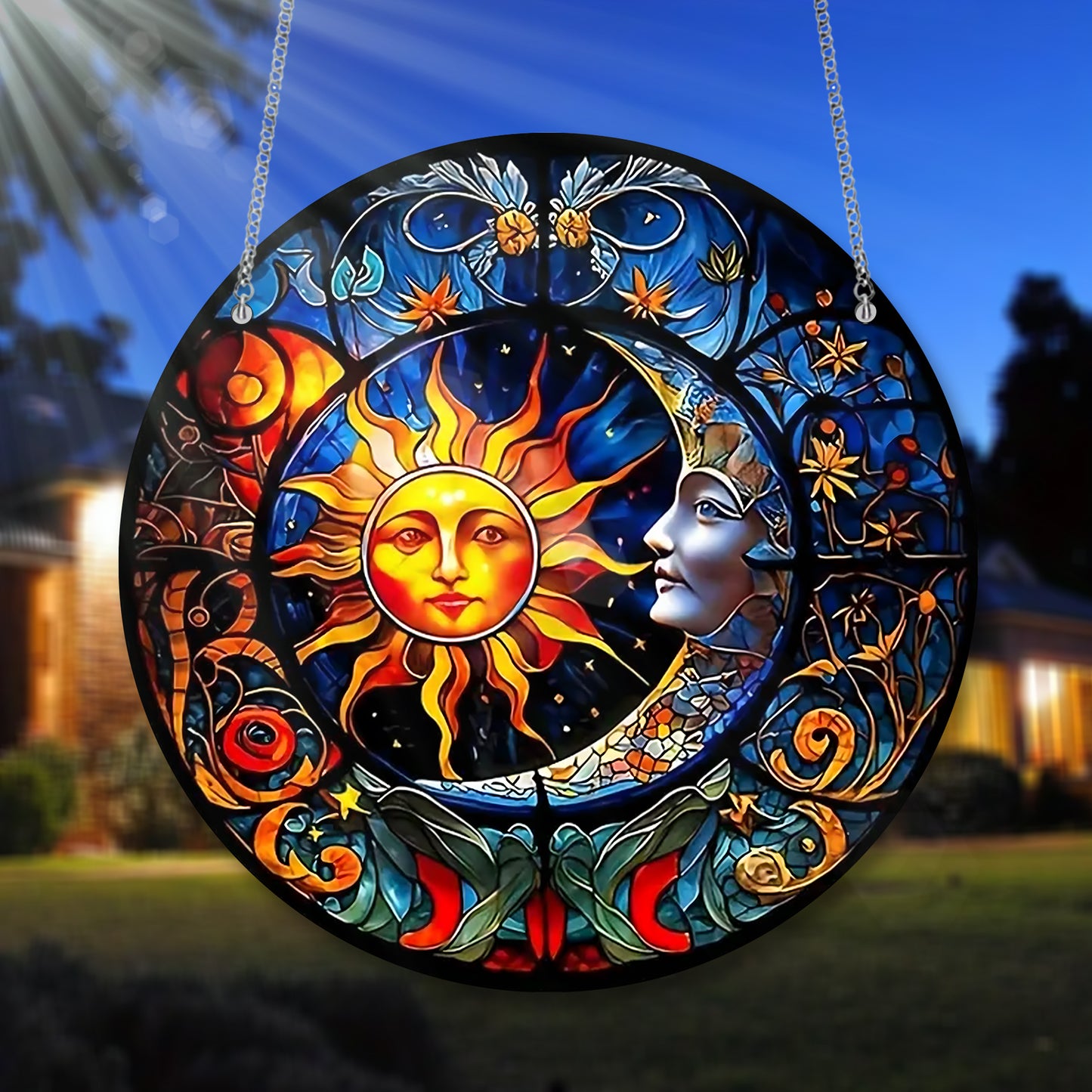 Sun & Moon Nature Acrylic Window Hanging