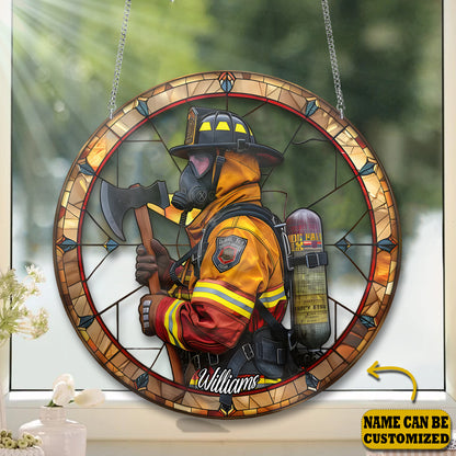 Firefighter Fireman Acrylic Window Hanging