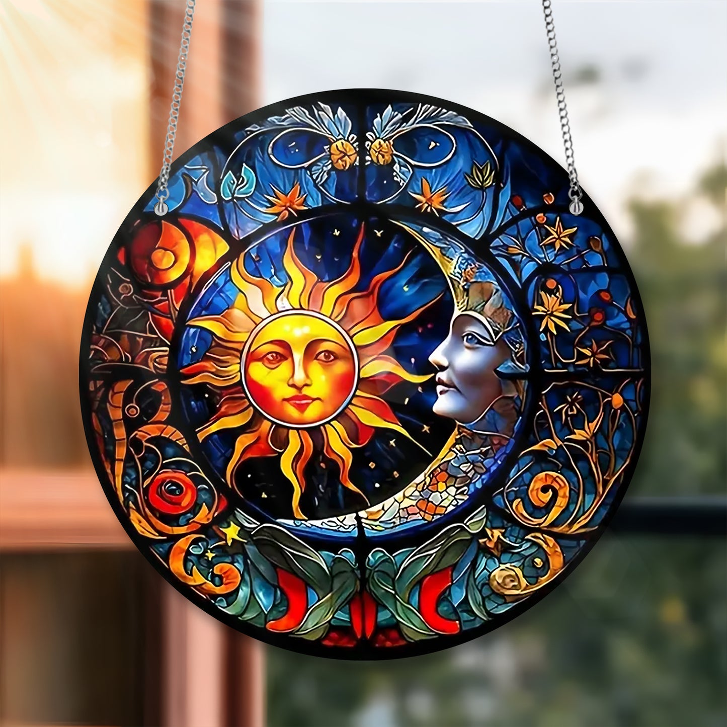 Sun & Moon Nature Acrylic Window Hanging