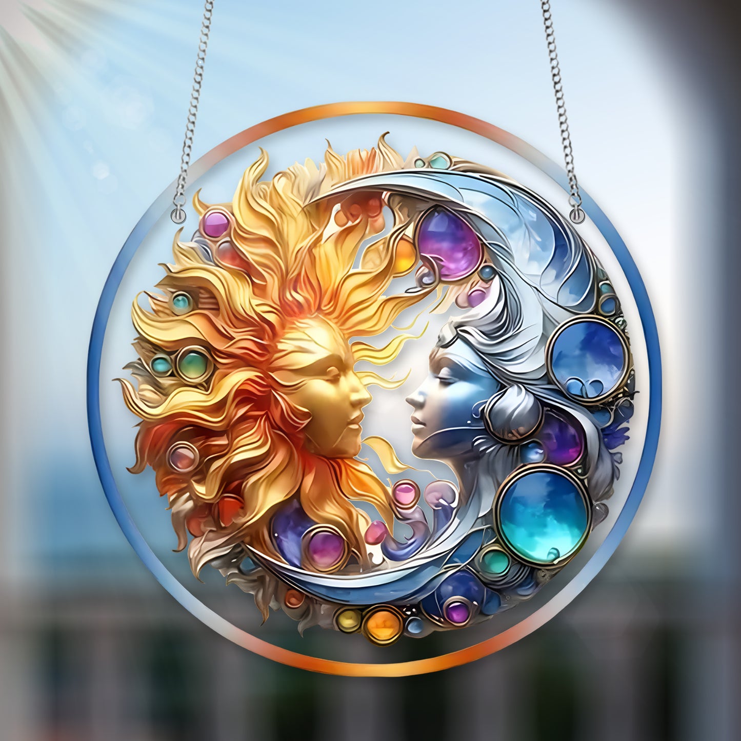 Sun & Moon Acrylic Window Hanging