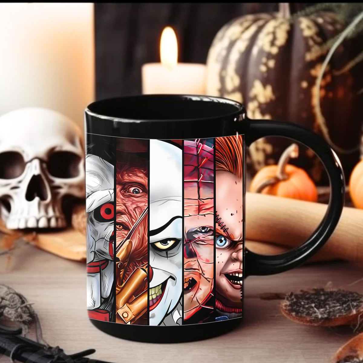 VHS Tape Halloween Movies Nostalgic Black Mug - Character Horror