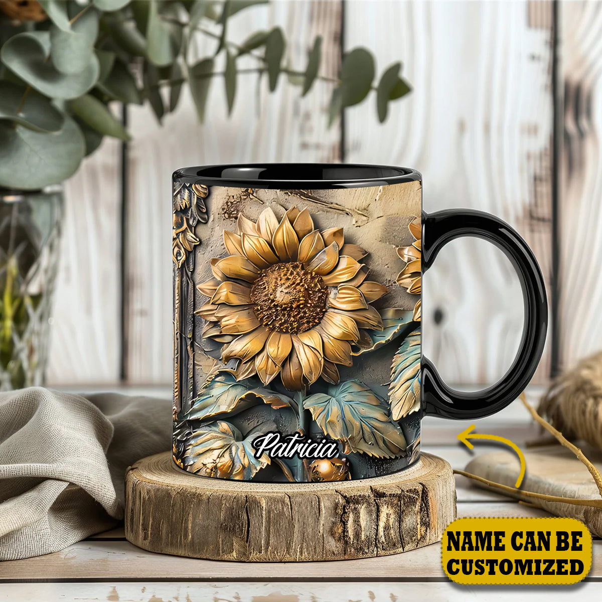 Beautiful Sunflower 2 Vintage Personalized Accent Mug