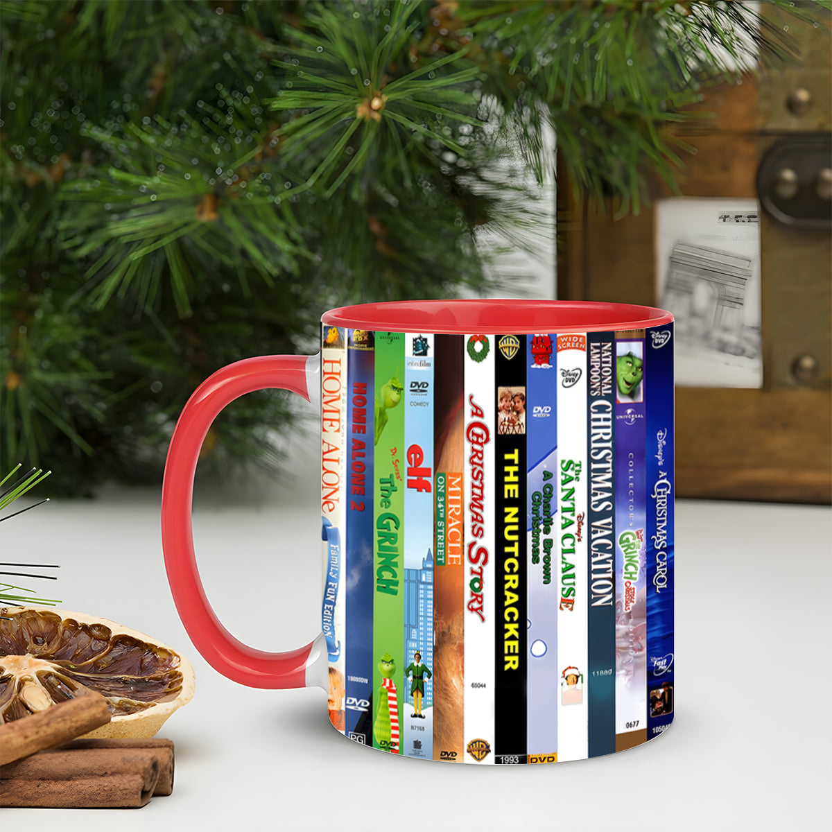 Classic Christmas VHS Movie Accent Mug