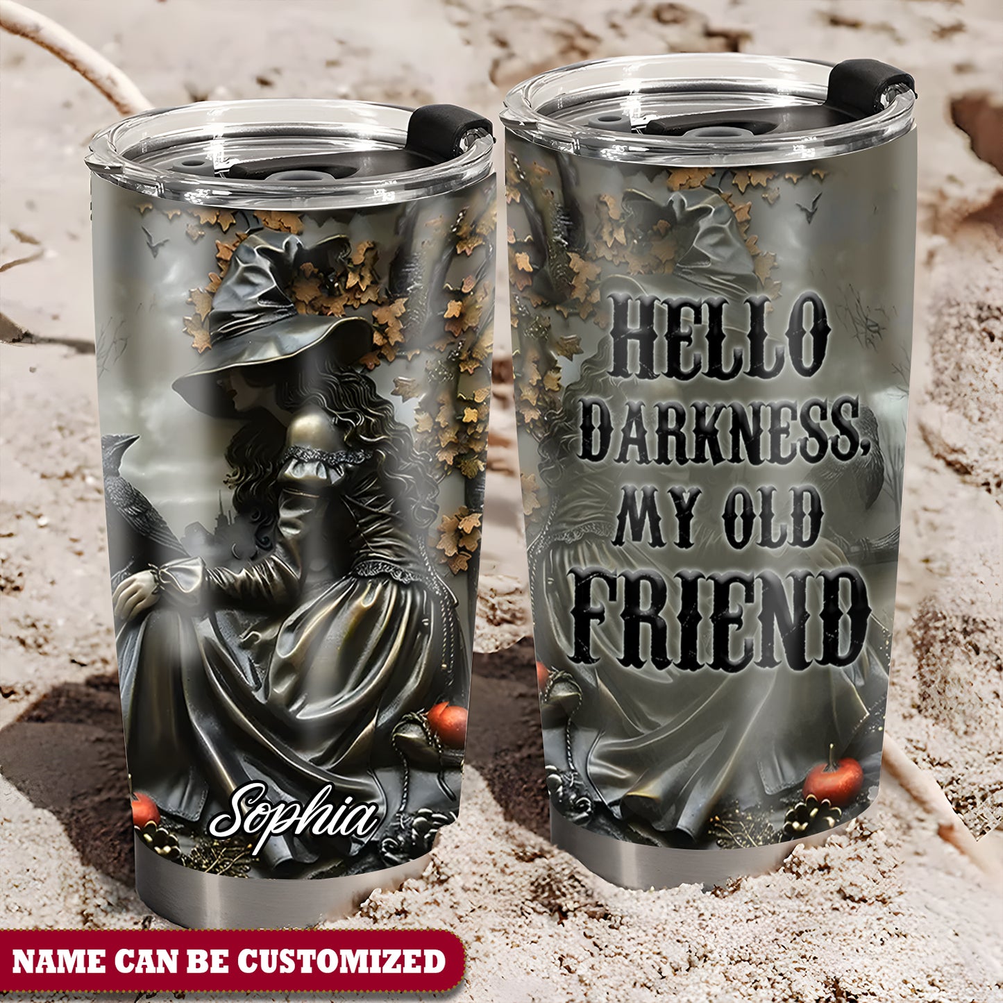 Witch Hello Darkness My Old Friend Personalized 20Oz Tumbler