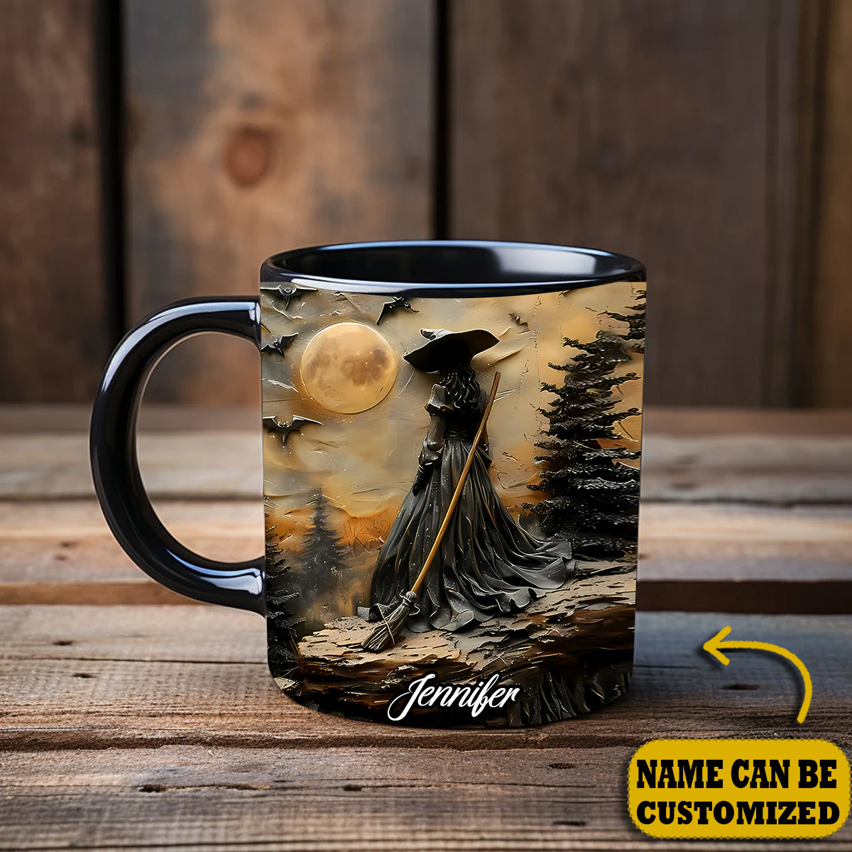 Beautiful Witch Nature Personalized Halloween Accent Mug